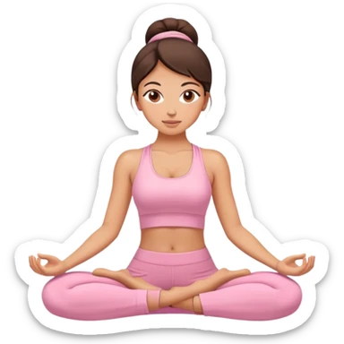brunette yoga girl light pink clothes  sticker