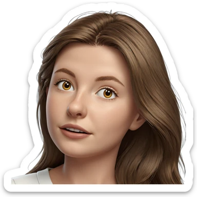 brown-haired girl portrait view sticker