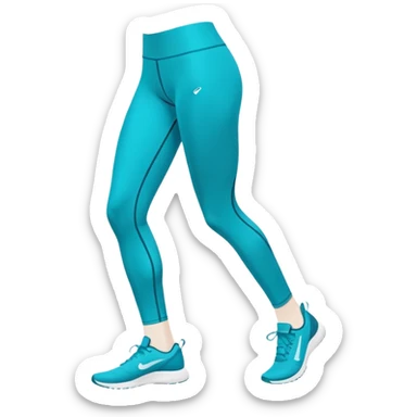 Turquoise blue compression tights sticker