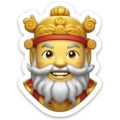 Smiling chinese god of Fortune sticker