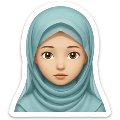 veiled girl with light skin color  sticker