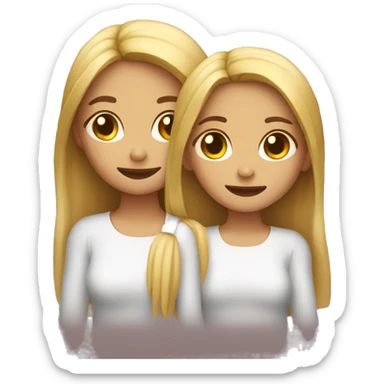 2 girl: 1 girl is happy, other girl is sad  sticker