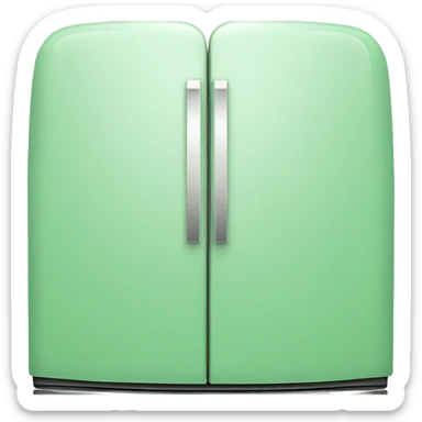 Two door green classic refrigerator  sticker
