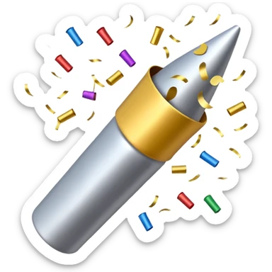 party popper with confetti burst sticker