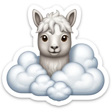 cloud patterned lama sticker