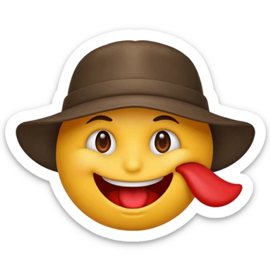 Emoji wearing hat and biting lip sticker
