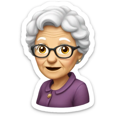 old lady side vide sticker