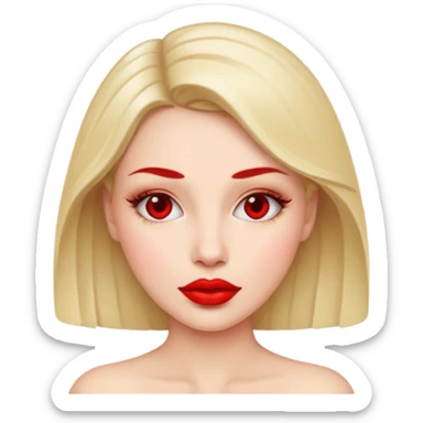 woman red lips sticker