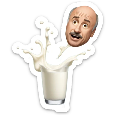 Dr Phil spilling milk sticker