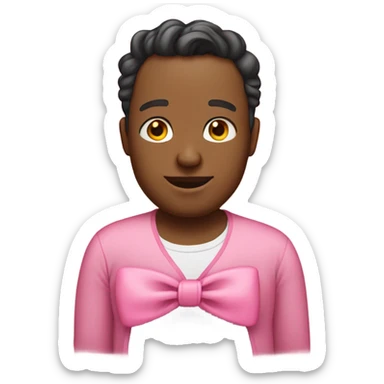 pregnant man wearing pink bows sticker