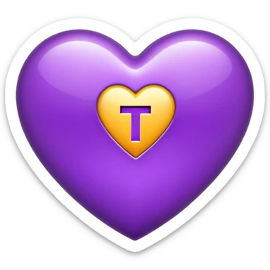 The Letter “T” inside a Purple Heart sticker