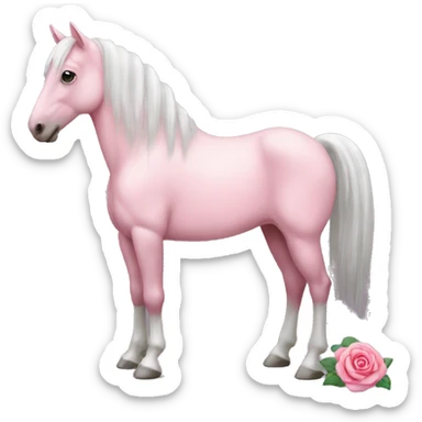 cheval avec un nœud rose sticker