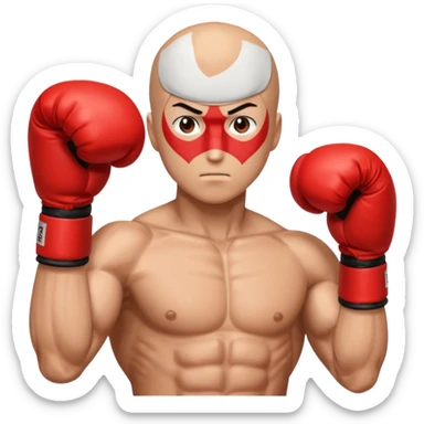 Saitama red hand punch with a boxing glove sticker