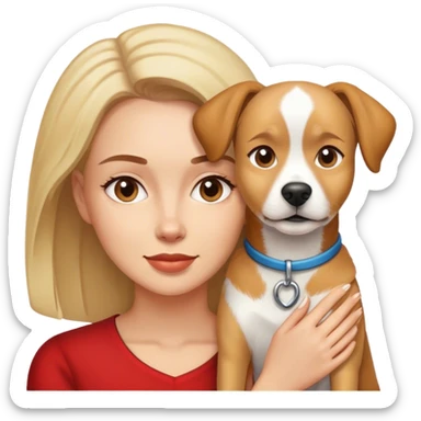 Dog with her owner sticker