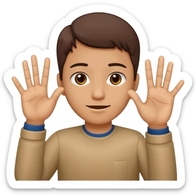 A person doing the 67 hand movement with a six on the Left hand and the seven on the right hand sticker