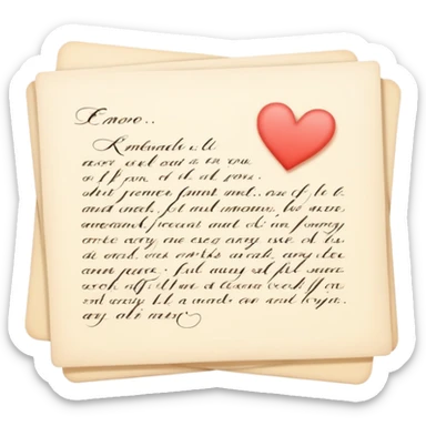 Light cream color romantic letter sticker