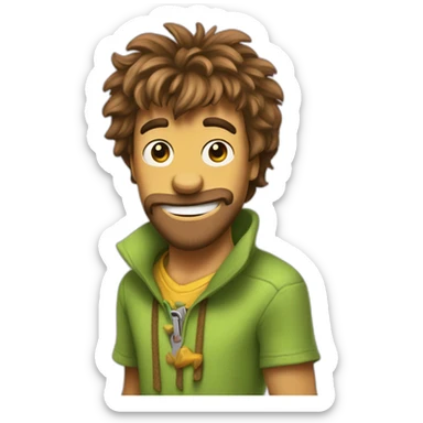 shaggy from scooby doo mixed with banana sticker