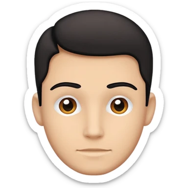 Minimalistic flat vector icon, iOS style, thin black outline on white background. Character guy made in the style of the default avatar. sticker