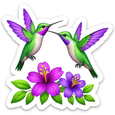 Humming birdsdlowers sticker