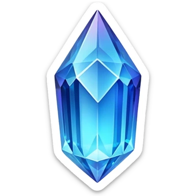 Long Blue glowing crystal sticker
