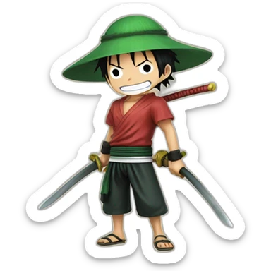 Luffy and toro zoro sticker