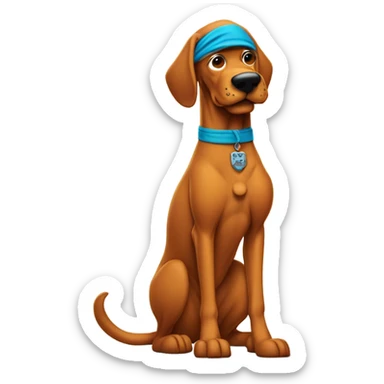 scooby doo the dog wearing a durag and doing hand signs sticker