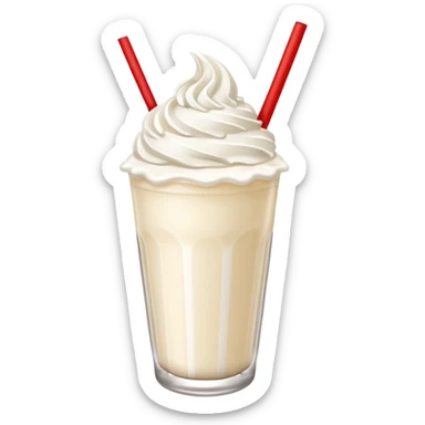 milkshake with whipped cream and red straw on top sticker