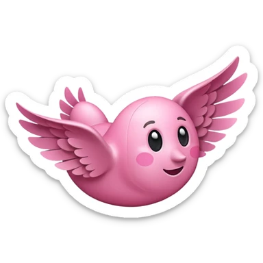 pink money flying  sticker