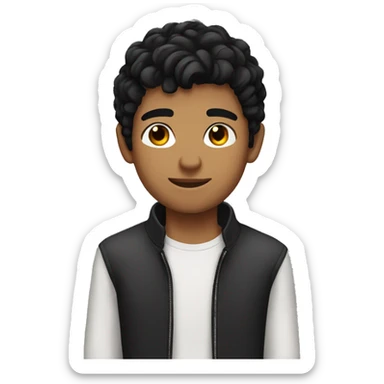 Young boyfriends with black hair sticker