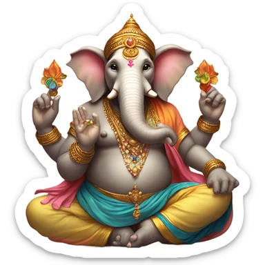 God ganesh giving blessings  sticker
