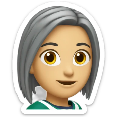 Jugadora de hockey con el 27 sticker