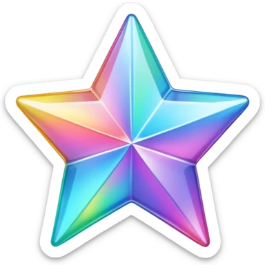 vibrant holographic rainbow y2k aesthetic glass star sticker