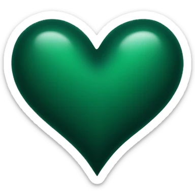 dark green heart sticker