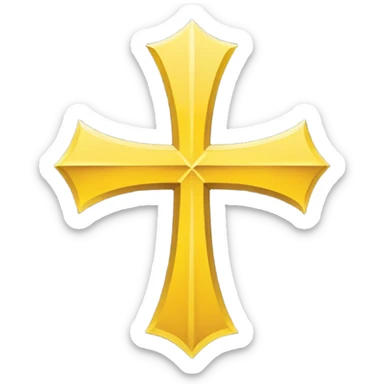 yellow x cross symbol sticker