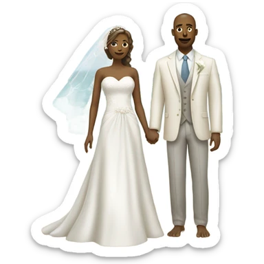 Bride and groom on beach sticker