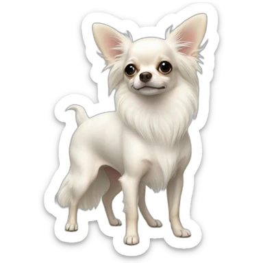 rice cake chihuahua longcoat white sticker