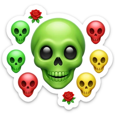 alien emoji ghost emoji skull emoji wet rose emoji laughing emoji sticker