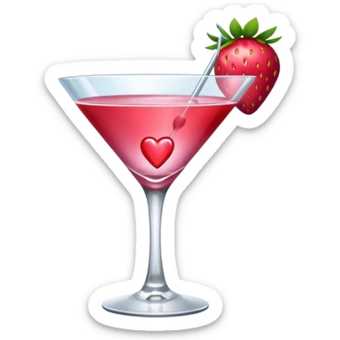 galentines red and pink cocktail sticker