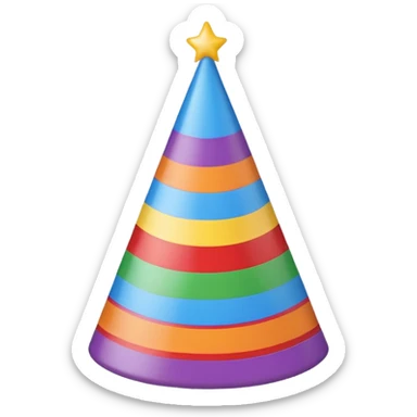 birthday hat rainbow stripes sticker
