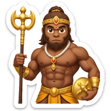 Hanumanji and mace sticker