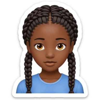 black girl with braids sticker