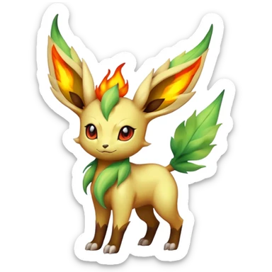 Fire-type Fakémon-Leafeon full body sticker