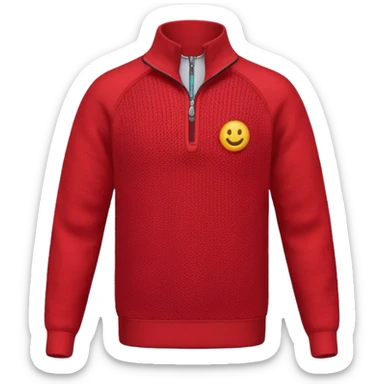red knitted quarter zip sticker