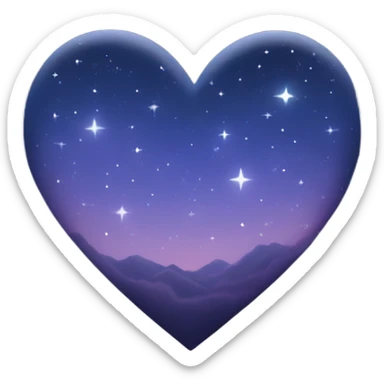 Night sky heart sticker