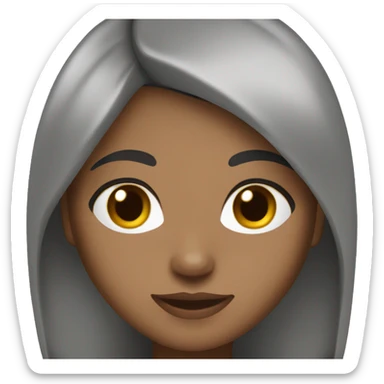 girl with brown skin, straight dark brown hair and brown eyes sticker