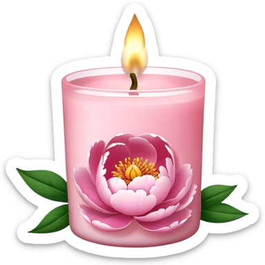 Light pink bath and body works peony candle sticker
