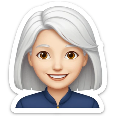 Woman: White Hair Emoji Meaning sticker