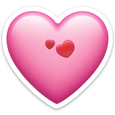 Pink heart with a mini heart next to it  sticker
