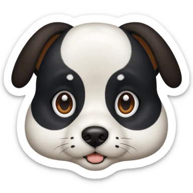 black and white dog spotted sticker