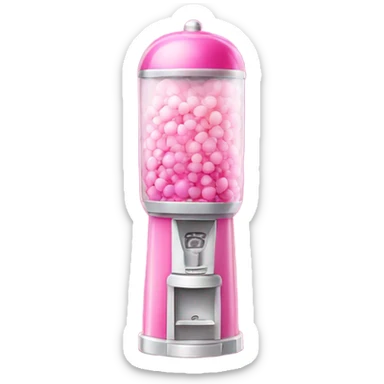 Pink ombre tall round bubblegum machine with glitter  sticker